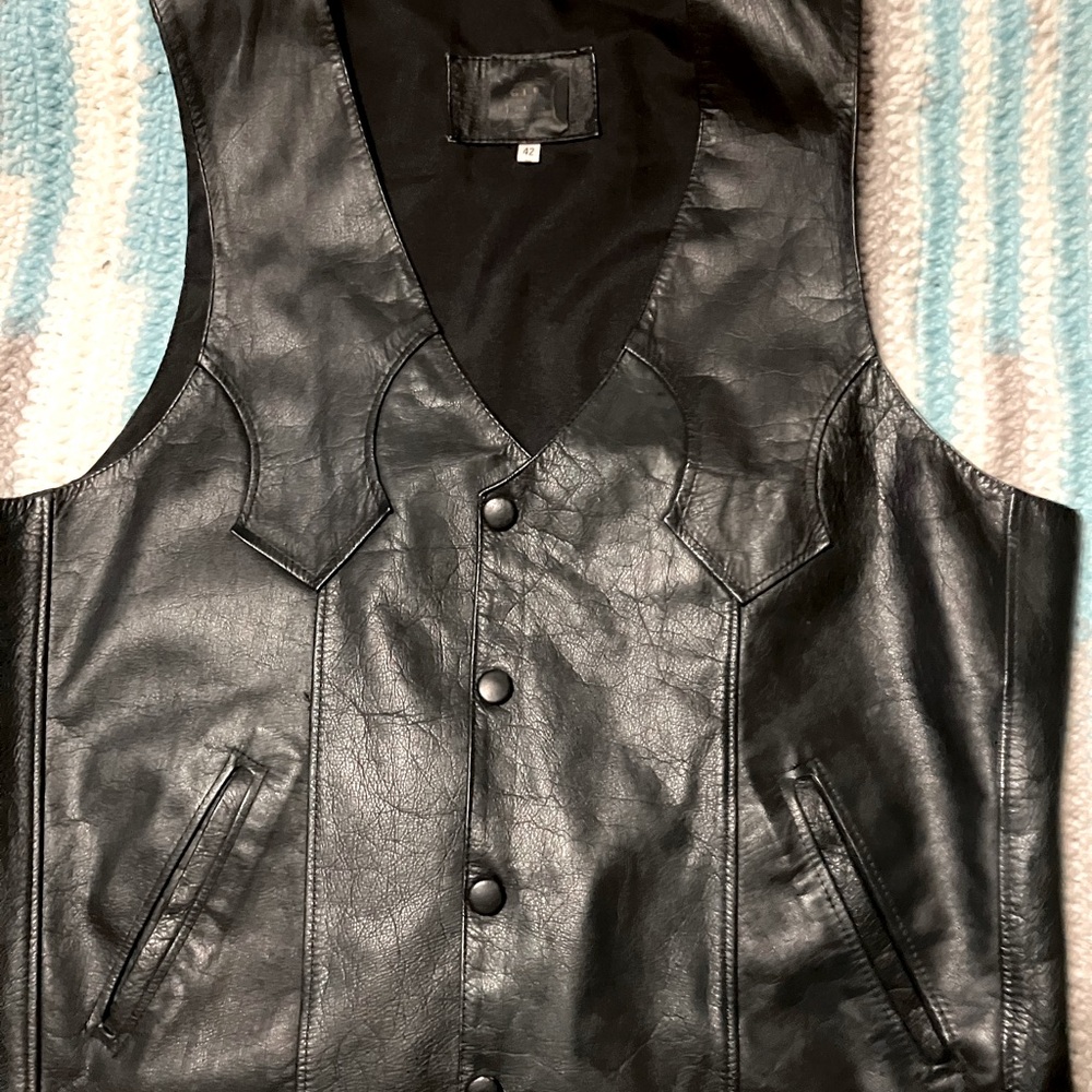 Genuine leather vest size 42
